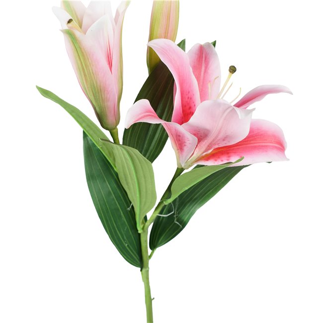 Декоративнй цветок Lily pink 4, зеленый/розовый, H94cm