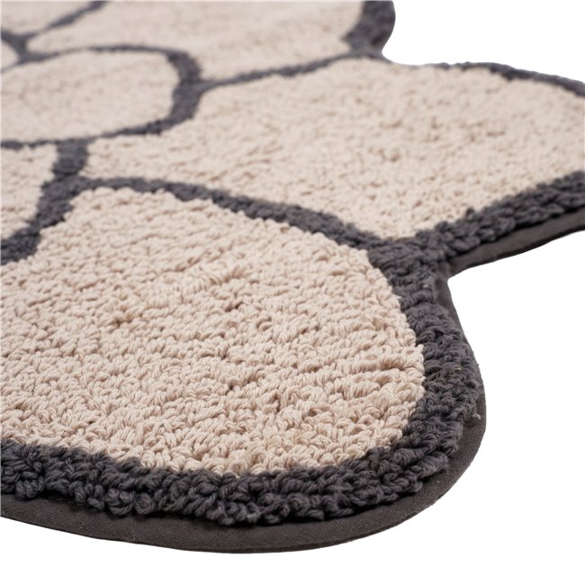 Bathmat Flower, beige/dark gray, 75x75cm