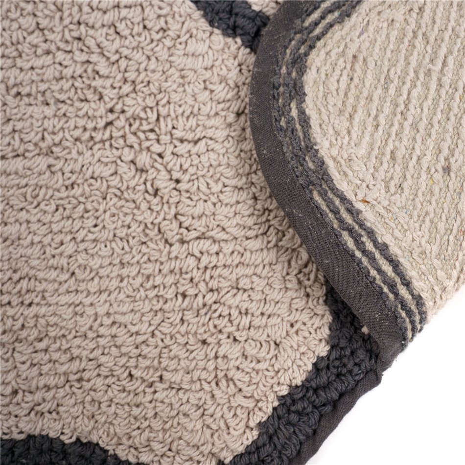 Bathmat Flower, beige/dark gray, 75x75cm
