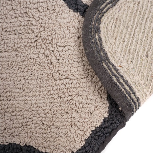 Bathmat Flower, beige/dark gray, 75x75cm