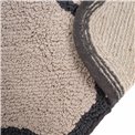 Bathmat Flower, beige/dark gray, 75x75cm