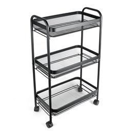 Metal trolley Mayaj, black, H79x45x23cm