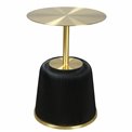 Side table Jade, black/gold color, PU/metal, D40cm H55cm