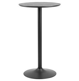 Bar table Abiza, black, lacquered ash veneer, H105cm D60cm