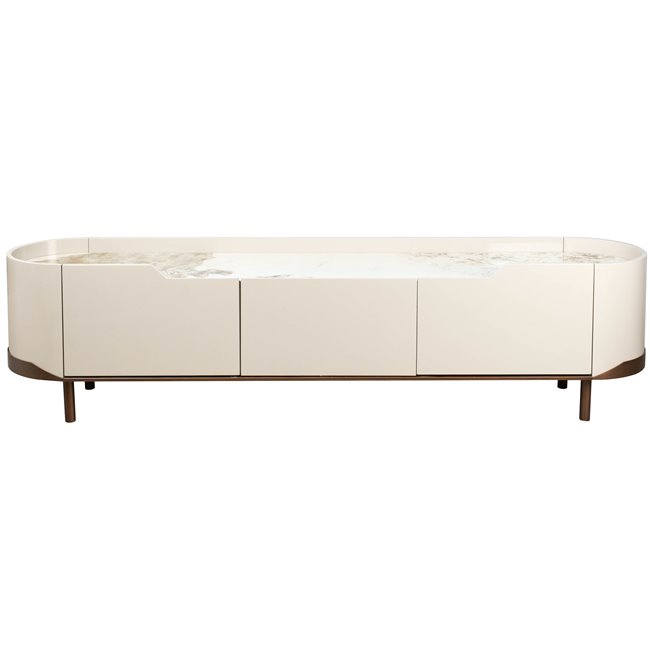 TV unit Sarnno kahaki, sint stone/MDF/metal, 200x42cm H50cm
