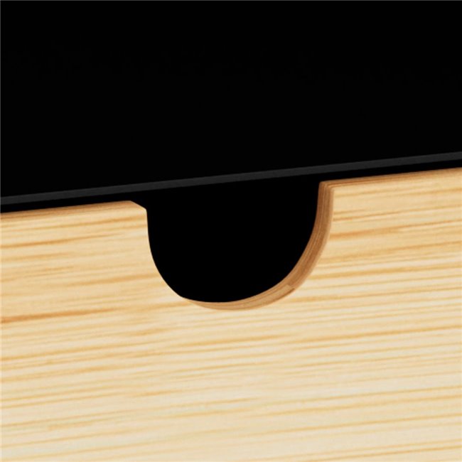 Bedside table Aliet, black, steel/lacquered bamboo, H30x25x30cm