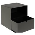 Bedside table Aliet, black, steel, H30x25x30cm