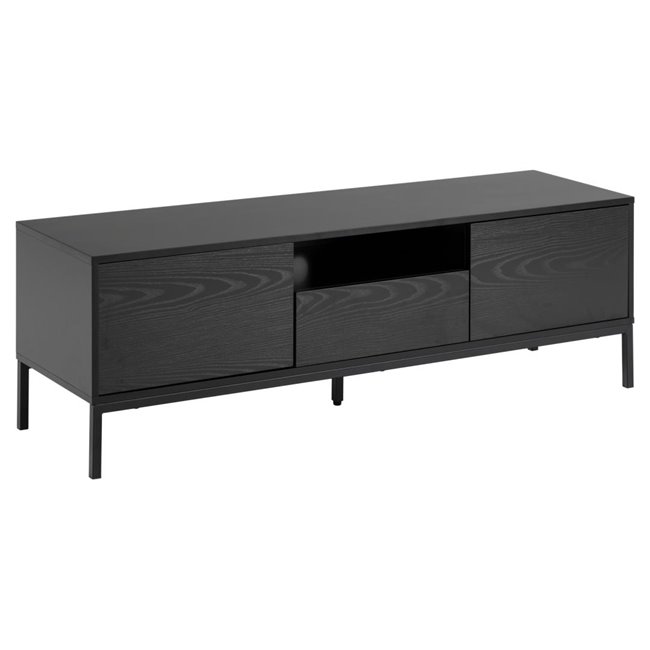 TV table Seaford, black, steel/MDF, H45x40x140cm