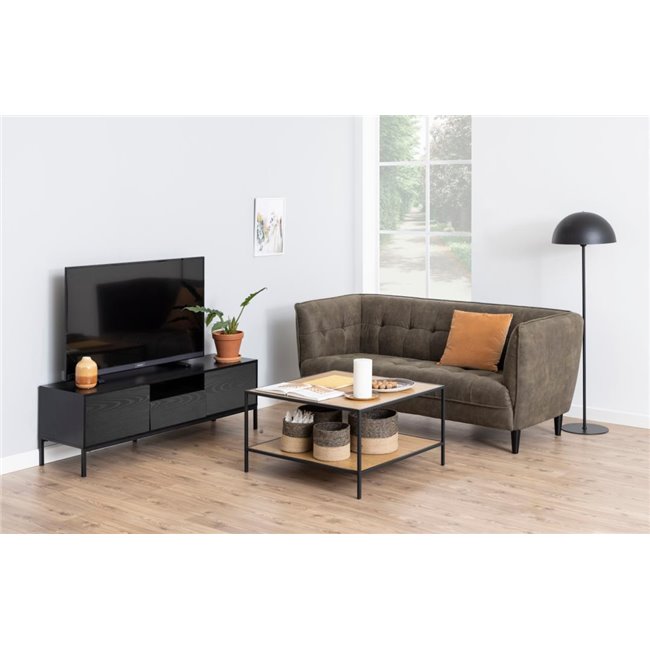 TV table Seaford, black, steel/MDF, H45x40x140cm