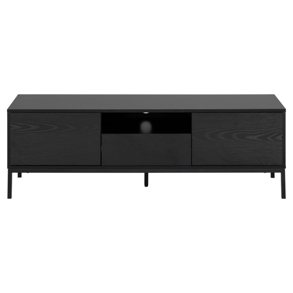 TV table Seaford, black, steel/MDF, H45x40x140cm