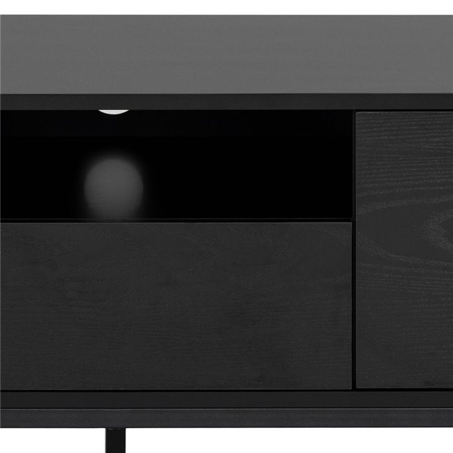 TV table Seaford, black, steel/MDF, H45x40x140cm
