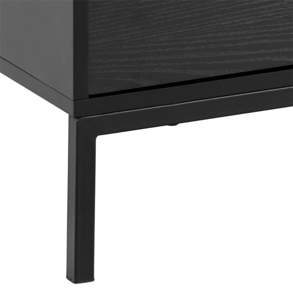 TV table Seaford, black, steel/MDF, H45x40x140cm