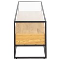 TV table Andolf, natural/black, tempered glass/steel, H45x40x120cm