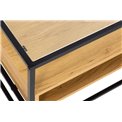 TV table Andolf, natural/black, tempered glass/steel, H45x40x120cm