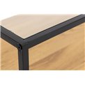 TV table Andolf, natural/black, tempered glass/steel, H45x40x120cm