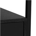 Bedside table Andolf, black, tempered glass/steel, H60x35x40cm