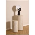 Pedestal set Aice, beige marble, MDF/paper travertine, H70cm D34cm