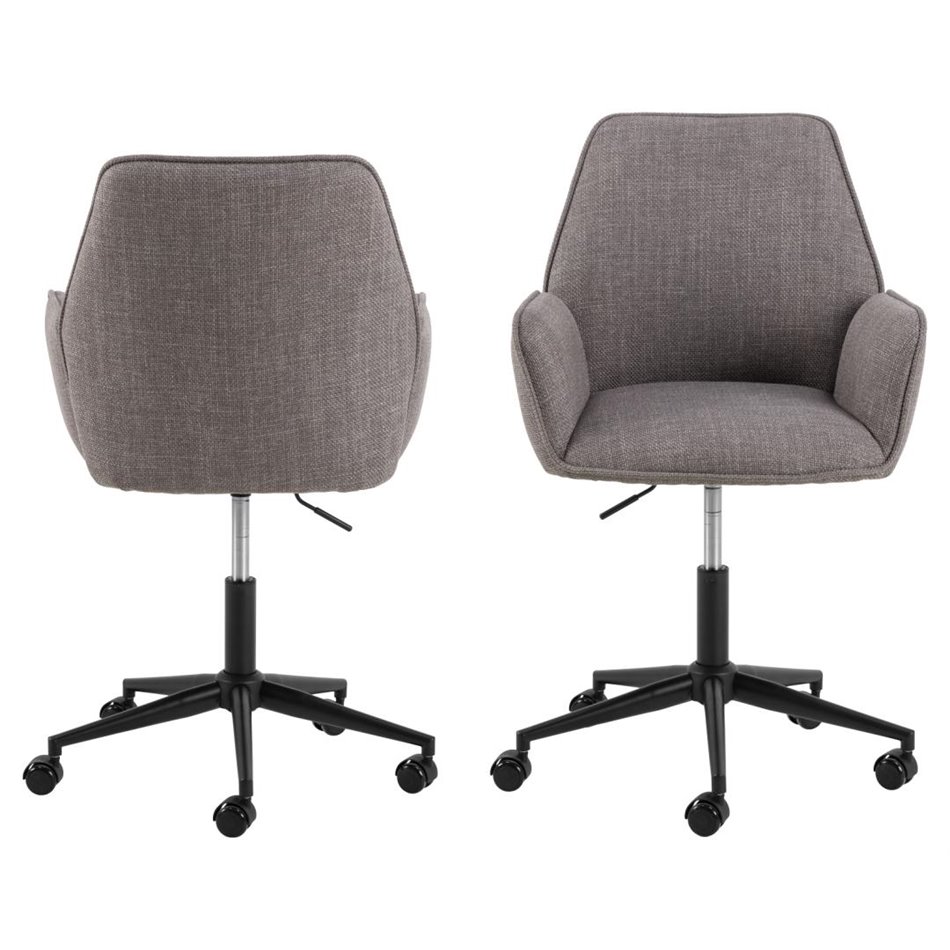 Office chair Alenda, swivel, grey-brown, H99x61.5x59.5cm, seat height 47-60cm