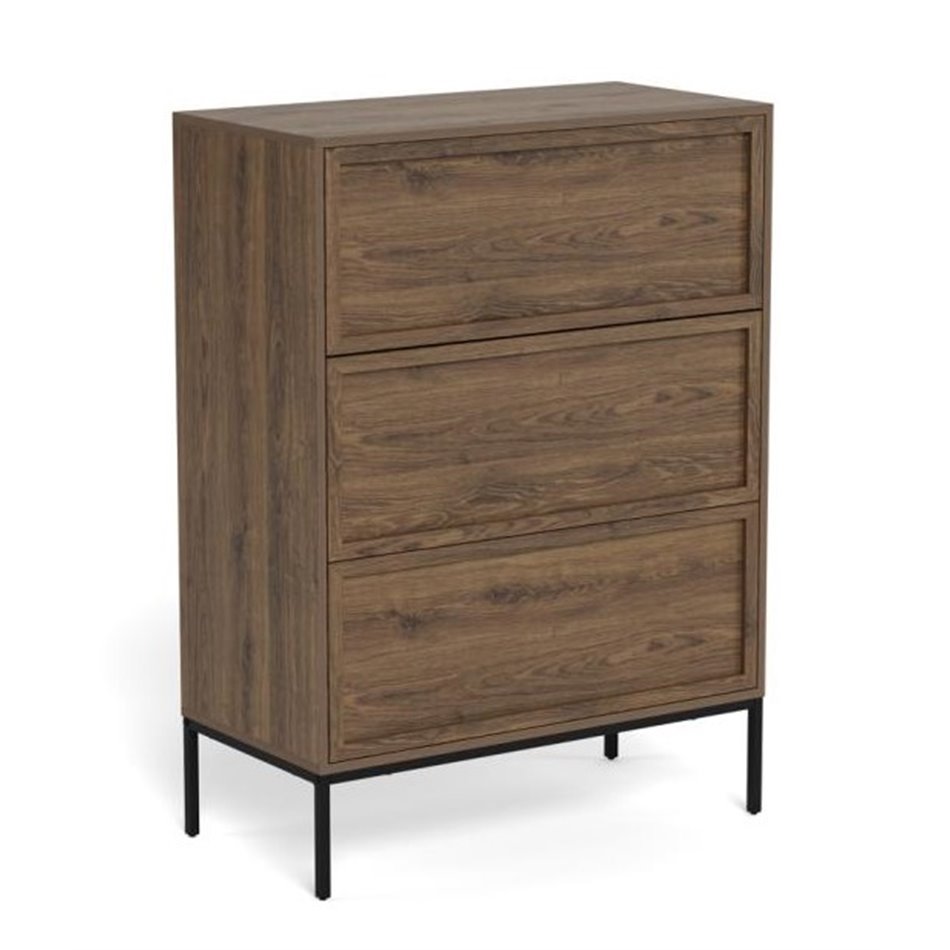 Chest of drawers Almdale, brown, steel/MDF, H110x40x80cm