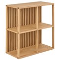 Wall shelf Alington, oiled oak veneer/melamine, H69x31x67cm