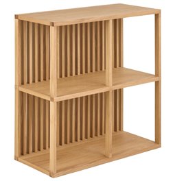 Wall shelf Alington, oiled oak veneer/melamine, H69x31x67cm