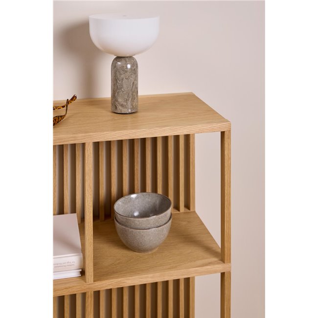 Wall shelf Alington, oiled oak veneer/melamine, H69x31x67cm