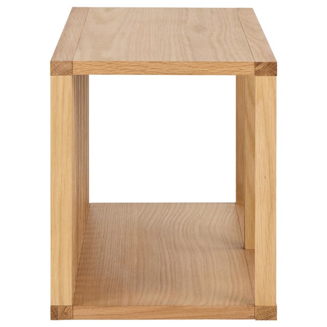 Wall shelf Alington, oiled oak veneer/melamine, H35.5x31x67cm