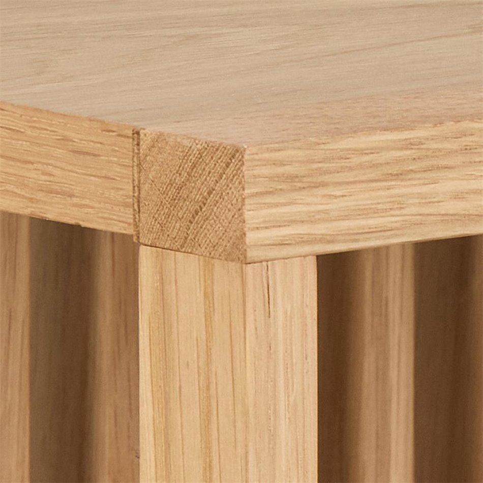 Wall shelf Alington, oiled oak veneer/melamine, H35.5x31x34cm