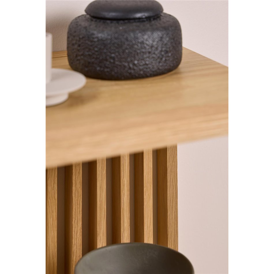 Wall shelf Alington, oiled oak veneer/melamine, H35.5x31x34cm