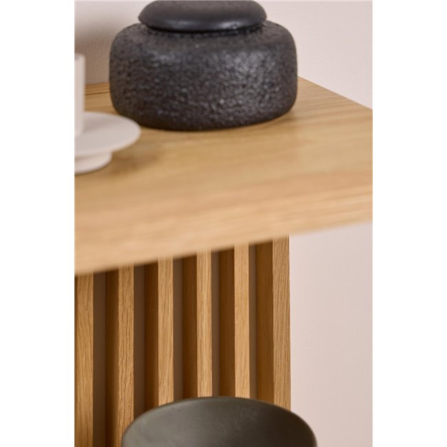 Wall shelf Alington, oiled oak veneer/melamine, H35.5x31x34cm