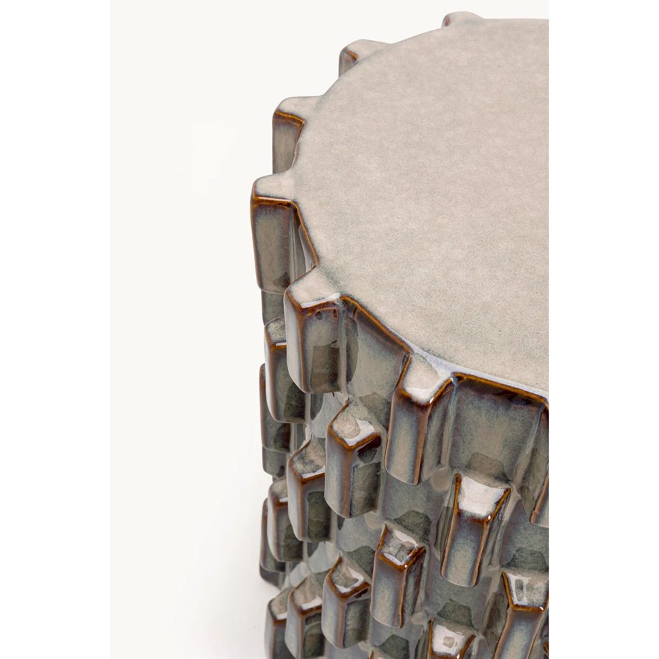 Side table Arrivato Sting, blue/brown, D35cm H46cm