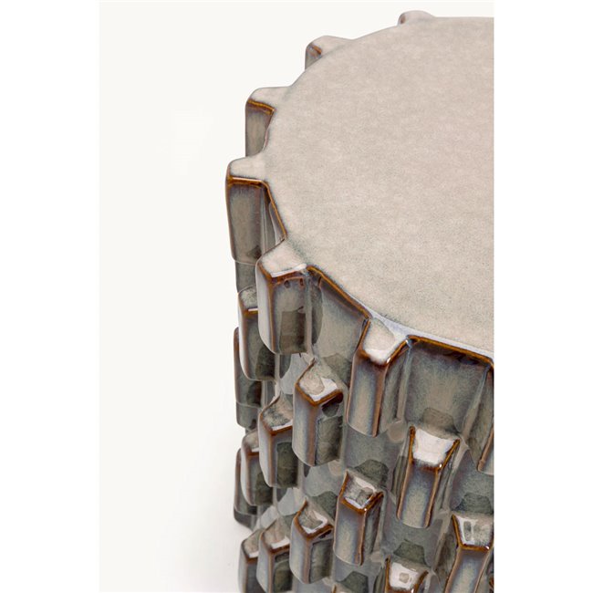 Side table Arrivato Sting, blue/brown, D35cm H46cm