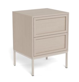 Bedside table Almdale, beige, steel/MDF, H61x40x45.6cm