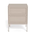 Bedside table Almdale, beige, steel/MDF, H61x40x45.6cm