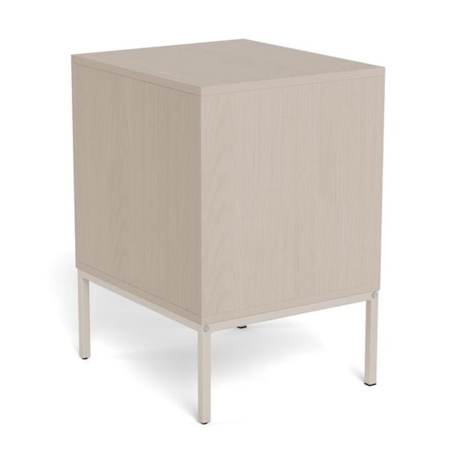 Bedside table Almdale, beige, steel/MDF, H61x40x45.6cm