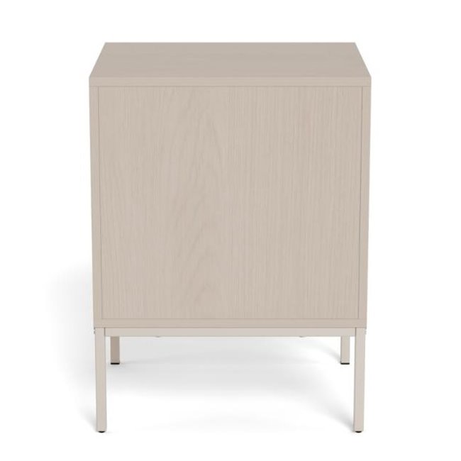 Bedside table Almdale, beige, steel/MDF, H61x40x45.6cm