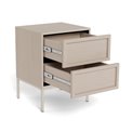Bedside table Almdale, beige, steel/MDF, H61x40x45.6cm