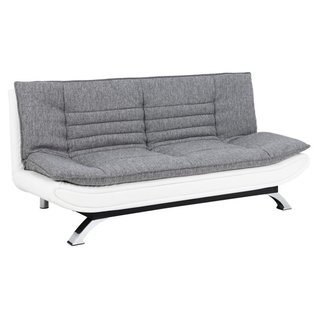 Sofa bed Akit, extendable, gray/white, H91x98x196cm, seat height 39cm