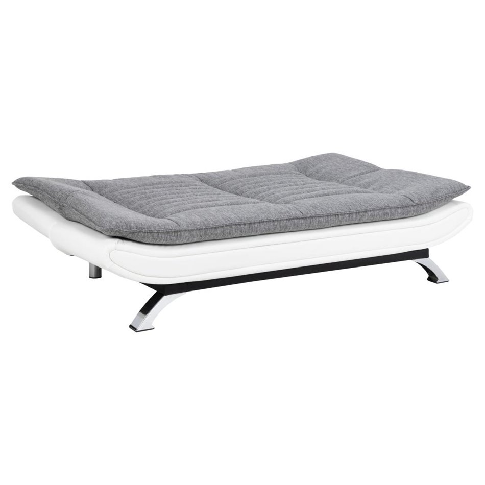 Sofa bed Akit, extendable, gray/white, H91x98x196cm, seat height 39cm