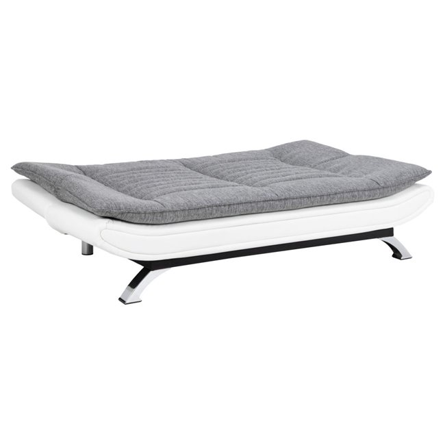 Sofa bed Akit, extendable, gray/white, H91x98x196cm, seat height 39cm