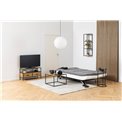 Sofa bed Akit, extendable, gray/white, H91x98x196cm, seat height 39cm