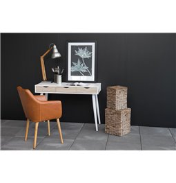 Rašomasis stalas Aptun, baltas sp., plienas/MDF, H77x50x110cm