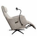 Electric recliner Olivy 112, 2 motors, gray-white, rotatable 360 degrees, H86-115x76x74-171cm, seat height 44-48cm