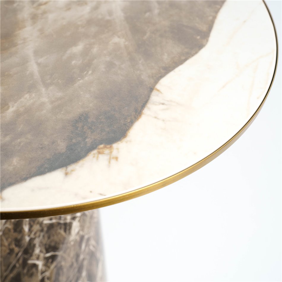 Side table Jager, iron/ceramic, D50cm H55cm