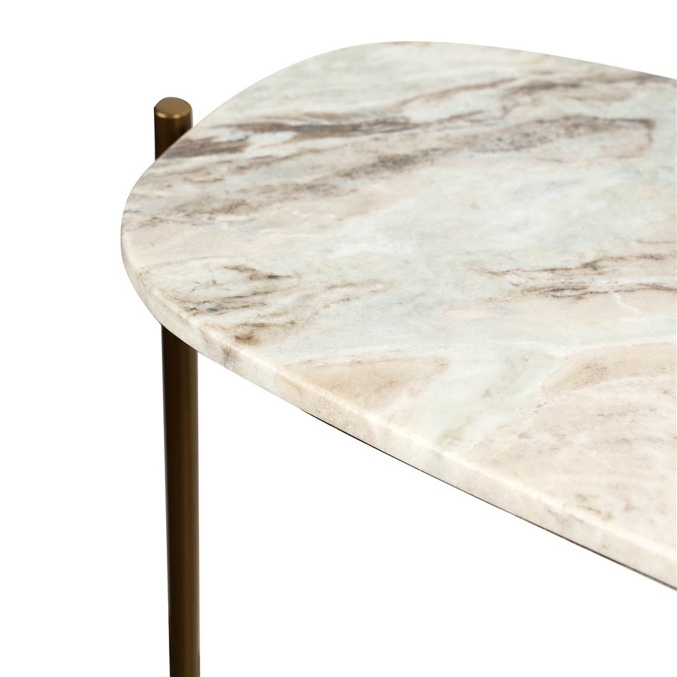 Console table Toronto, metal/marble, H80x120x29cm