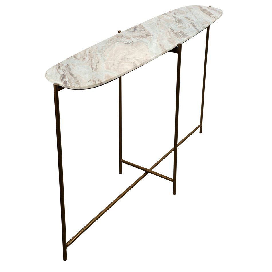 Console table Toronto, metal/marble, H80x120x29cm