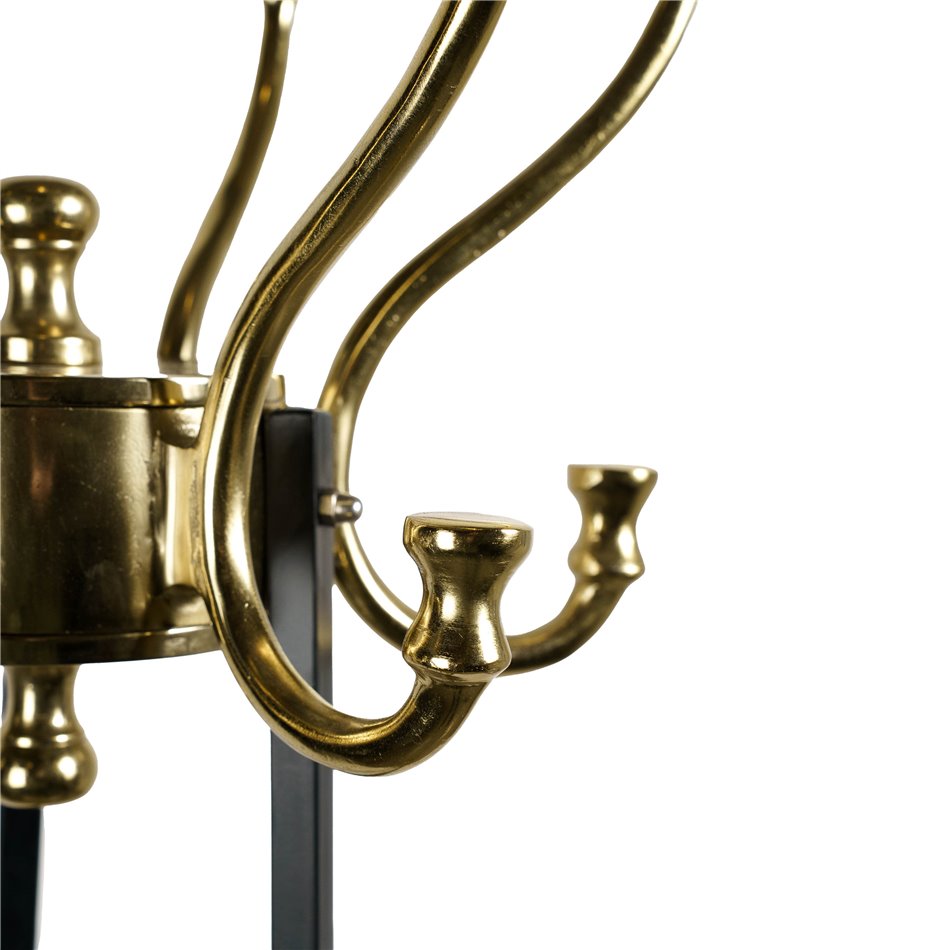 Coat hanger Jorens, black/gold color, metal, H166x39x39cm