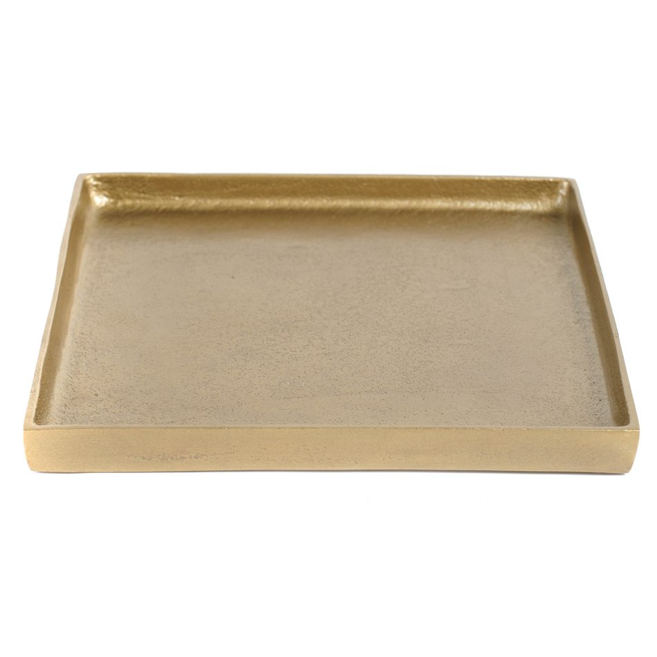 Metal tray Jorina gold, 25x25cm H2cm