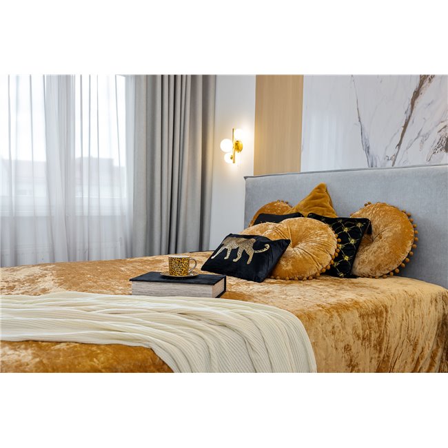 Pillow Jakobine 2, gold color, velvet, D50cm