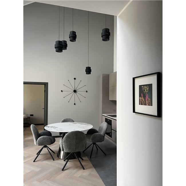 Wall clock Like Umbrella Black, D100x6cm